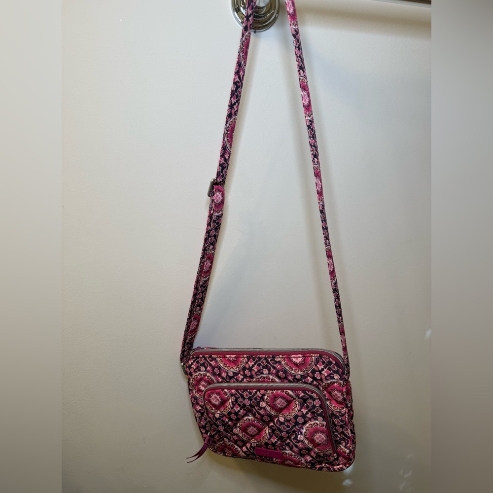 Vera Bradley Pink Floral Quilted Crossbody Bag